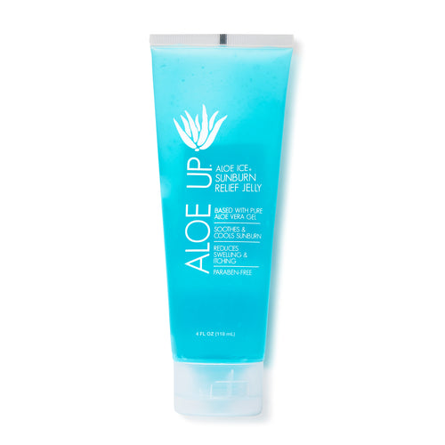 Aloe Ice Sunburn Relief Jelly 4oz bottle with cooling aloe vera gel for soothing sunburned skin