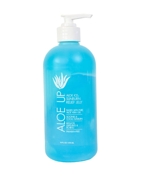 Aloe Ice Sunburn Relief Jelly 16oz bottle with cooling aloe vera gel for soothing sunburned skin