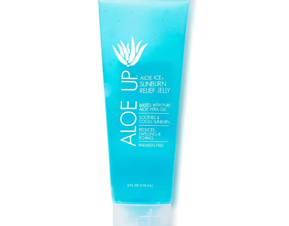 Aloe Ice Sunburn Relief Jelly 4oz bottle with cooling aloe vera gel for soothing sunburned skin